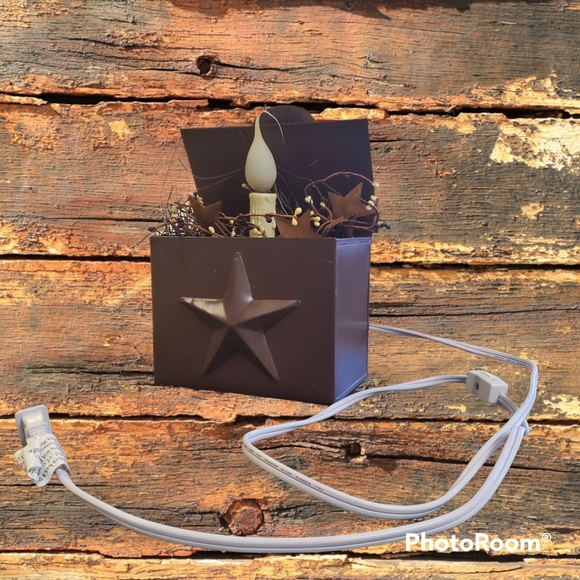 Primitive Farmhouse Decor Metal Electric Star Candle with hanging hook - Picture 7 of 15